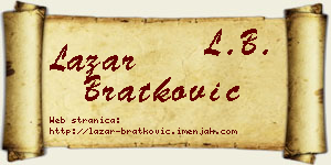 Lazar Bratković vizit kartica